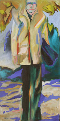 Immermann 5, Malerei eines Menschen in der Immermannstrasse